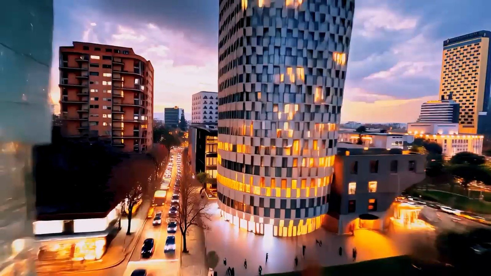 Tirana at dusk