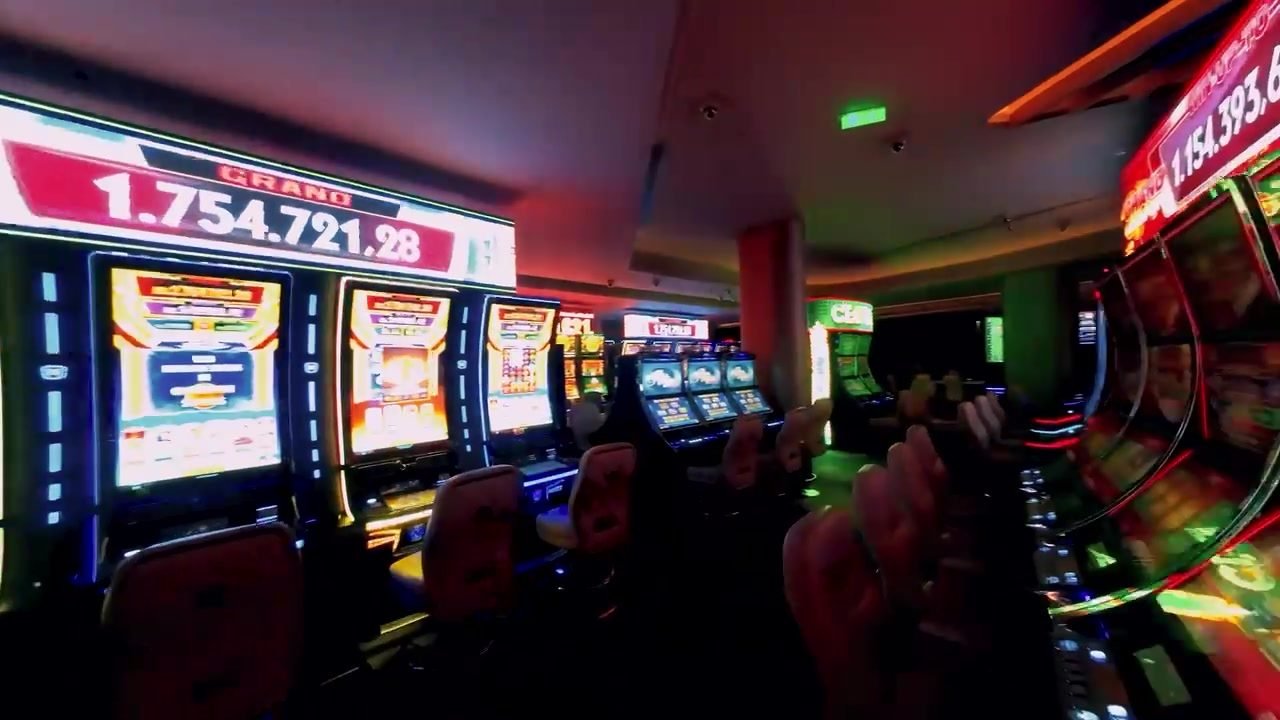 Jackpot displays rising above the machines