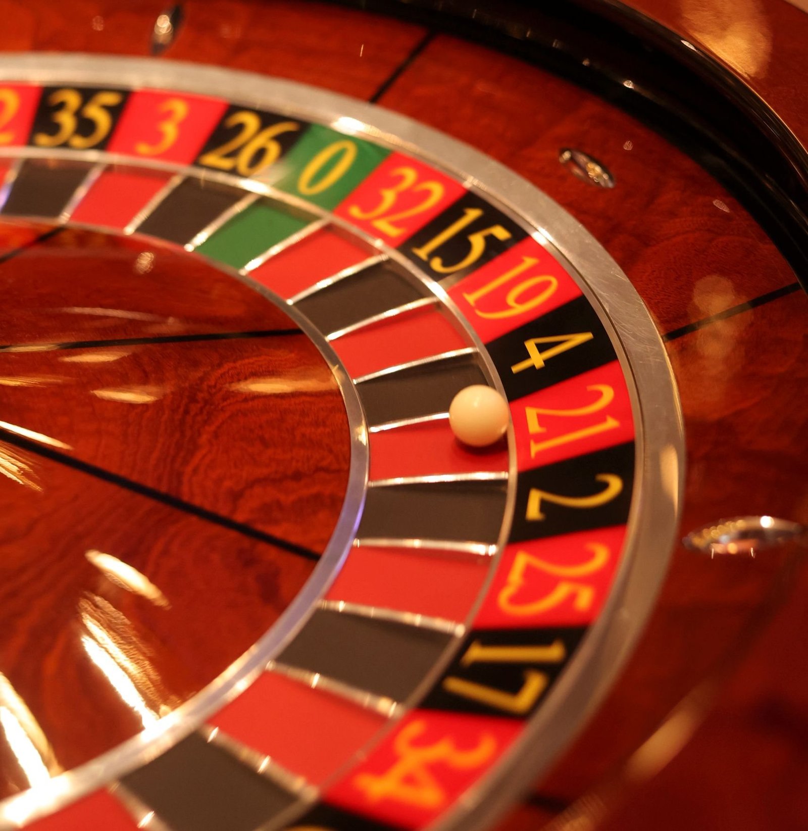 Roulette wheel in motion